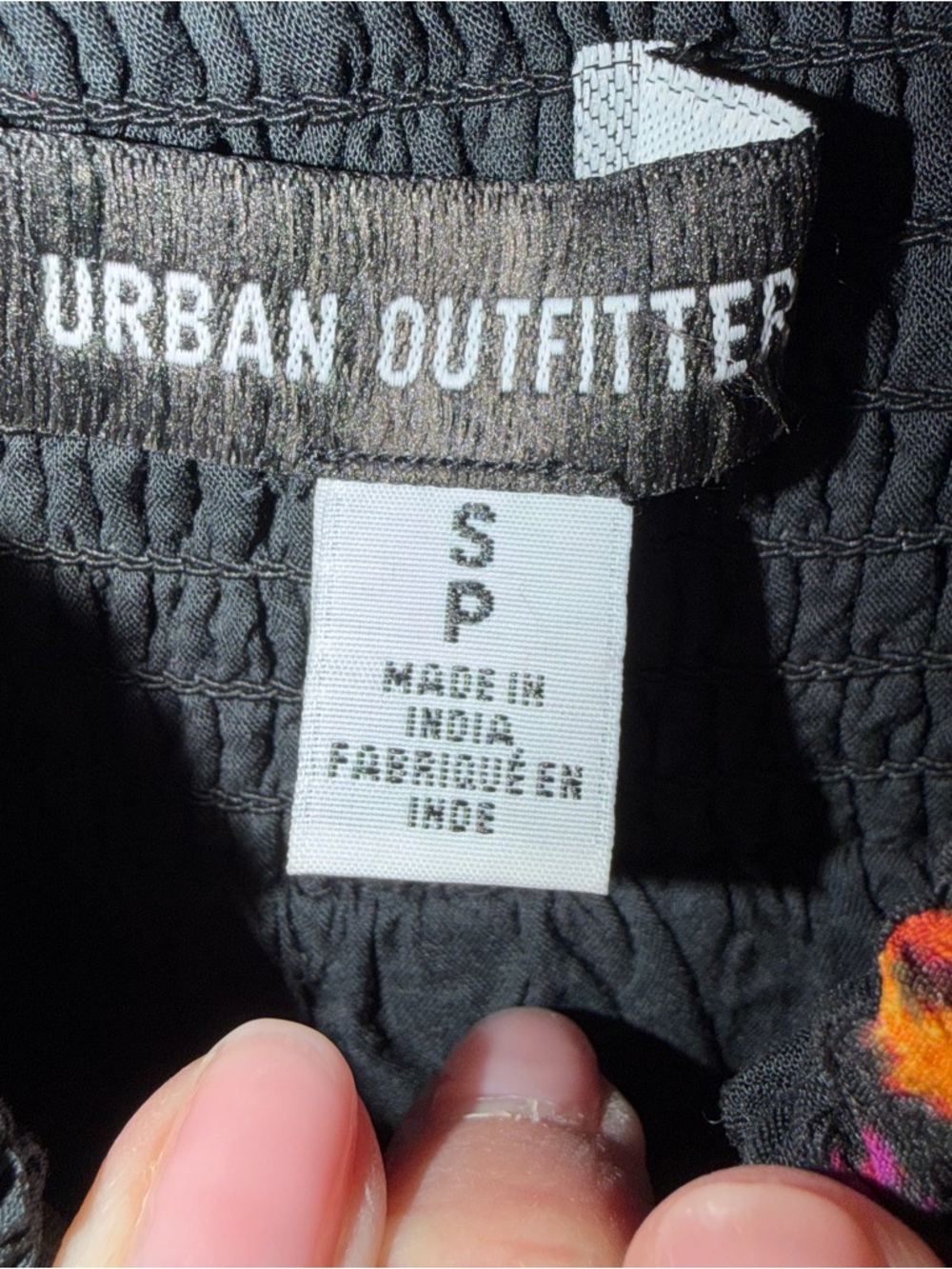 Urban Outfitters Black Floral Mini Dress with Orange Accents - Picture 7 of 7